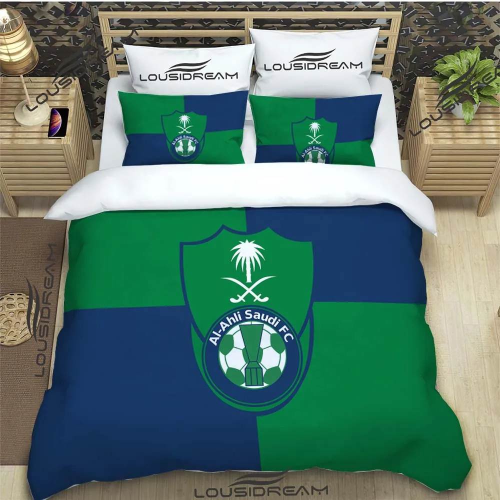 

Комплект постельного белья аль-Ахли из саудовского футбольного клуба, пододеяльник с наволочкой, симпатичный домашний текстиль, двойной ра...