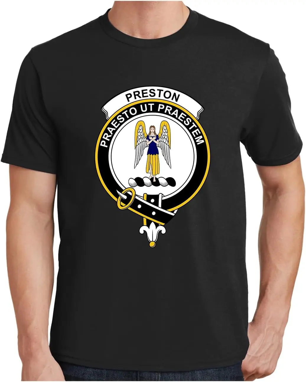 Мужская футболка с изображением герба Шотландского клана Preston