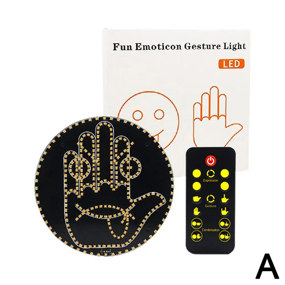 Expression Fun Gesture Led Car Rear Windshield Display Message Remote Lights Sign With Light-up Board Emoticon M1x7