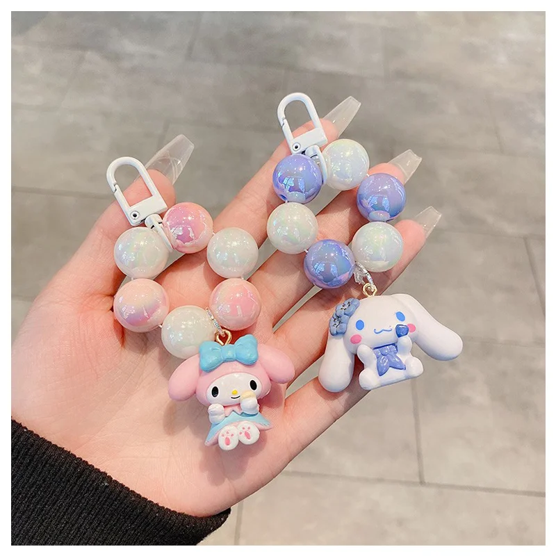 

Anime Cartoon Sanrioed My Melody Cinnamoroll Model Doll Loss Prevention Keychain Kawaii Bag Decoration Pendant Children Gift