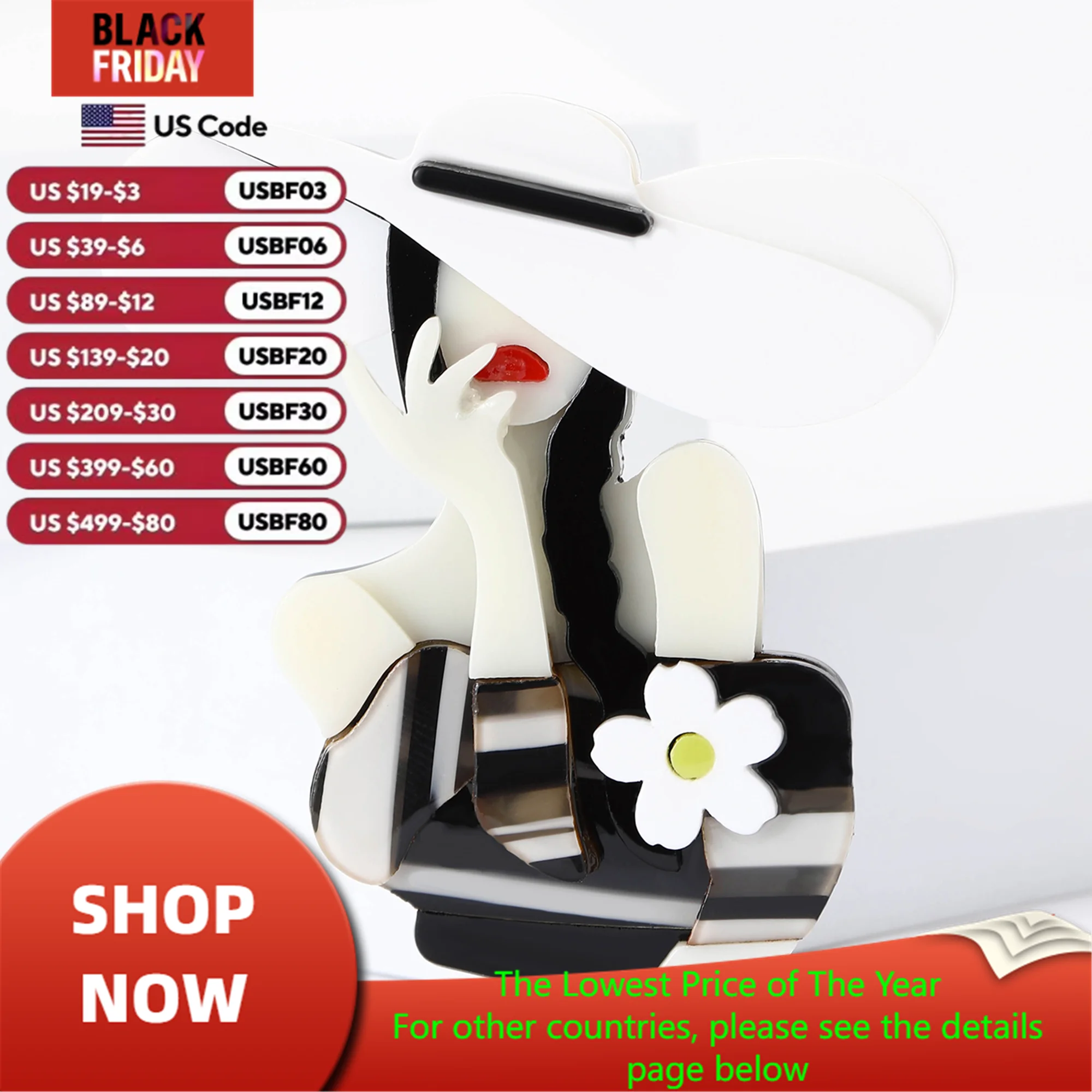 Акриловые броши Miss с белым цветком для женщин унисекс булавки цветочным