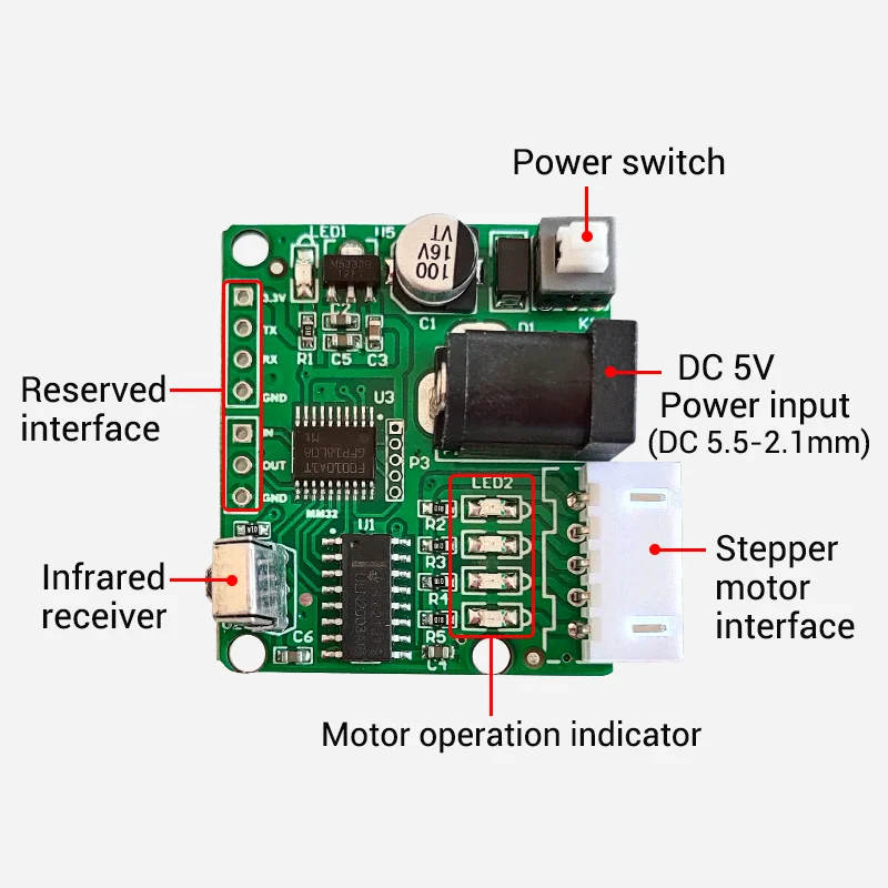 ИК-пульт дистанционного управления SMC03 ULN2003 плата драйвера 28BYJ48 пятипроводной