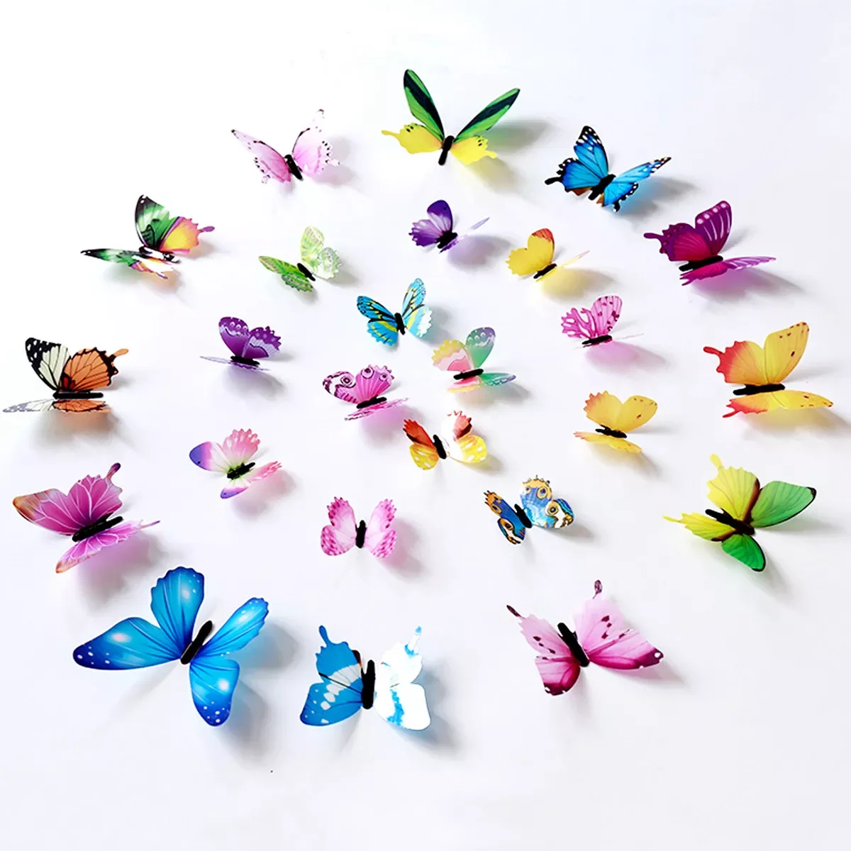 

Butterflies Wall Stickers home decor Multicolor Double Layer 3D Butterfly Sticker 12Pcs/lot decoration on the living room Window