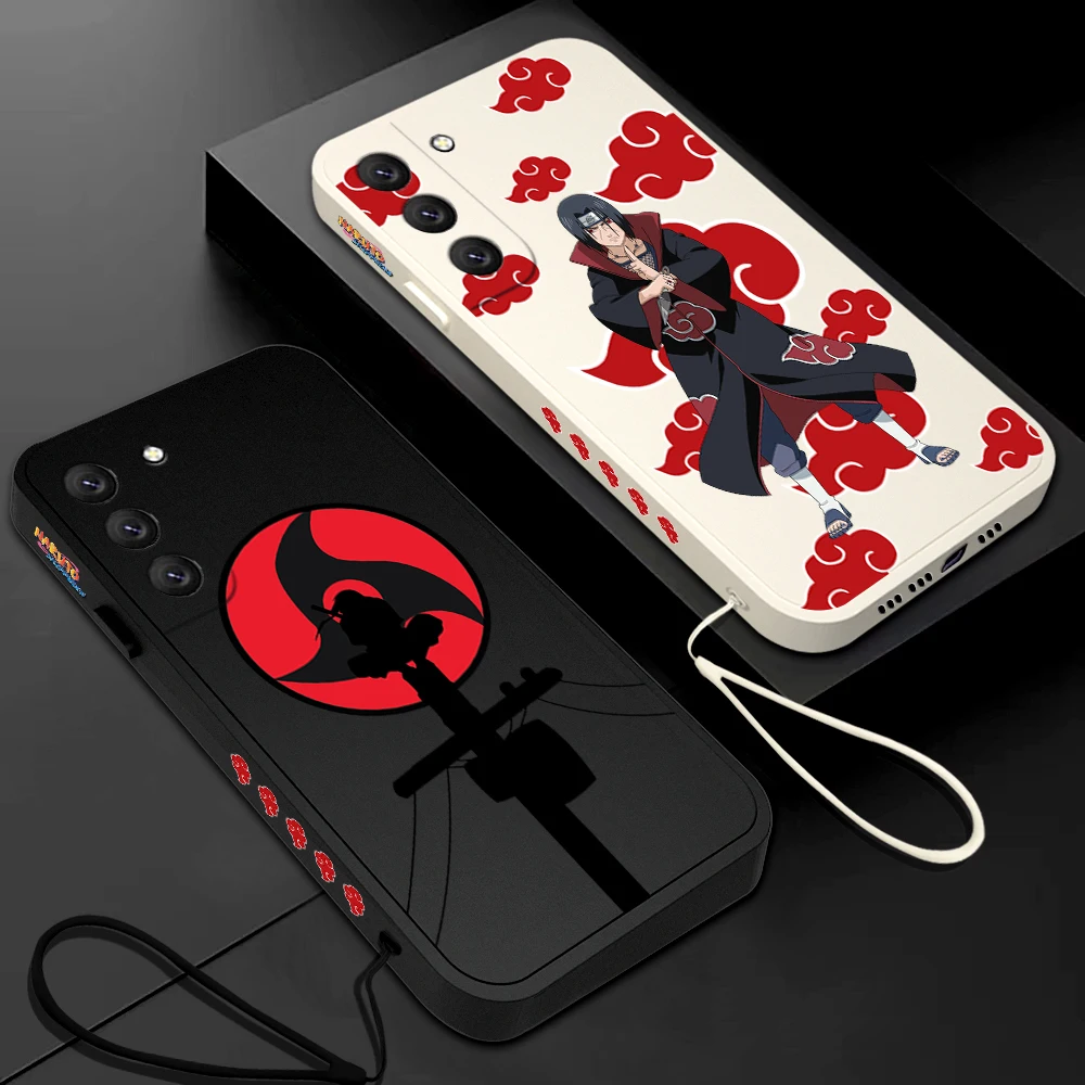 

Anime Naruto Uchiha Itachi Kakashi Phone Case For Samsung Galaxy S23 S22 S21 S20 Ultra FE S10 Note 20 Plus With Lanyard Cover