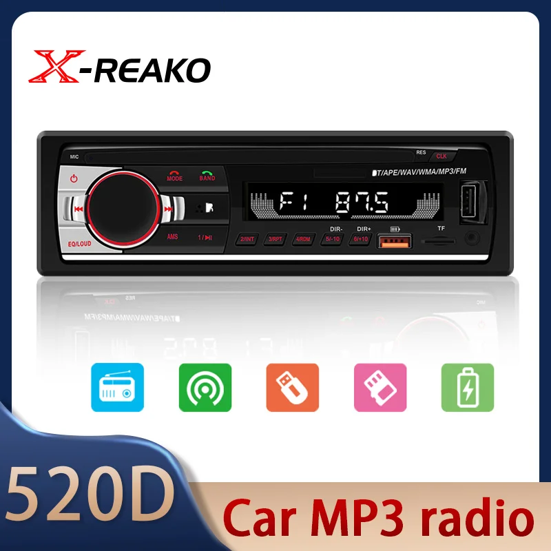 

Автомобильный стерео MP3-плеер X-REAKO 1 Din, с зарядкой FM, 2 USB, TF