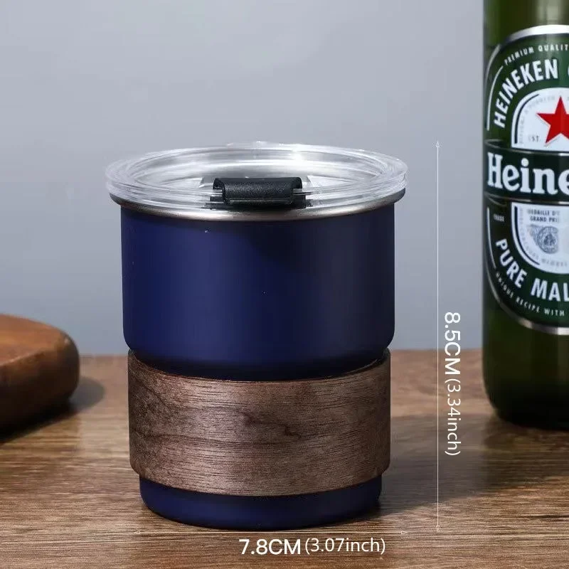 300 мл американская кофейная чашка из нержавеющей стали портативная и с крышкой