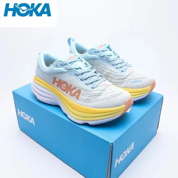 

HOKA Men and Women Shoes Bondi 8 Road Running Shoes Casual Mesh Face Marathon Shock Absorbing Breathable Non-slip Eur 36-45