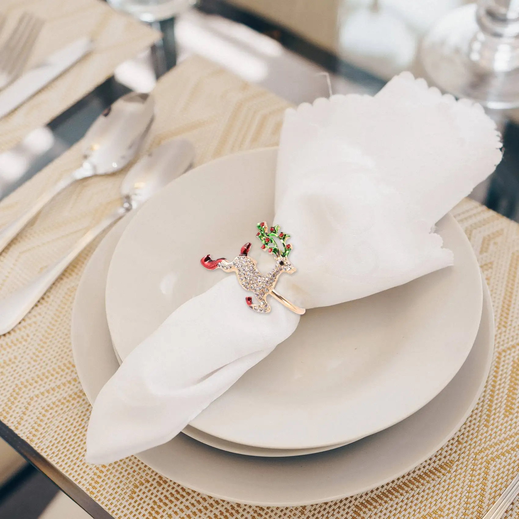 Рождественские кольца для салфеток наборы из 6 шт. золотые держатели колец