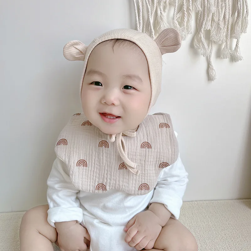 Korean Style Baby Feeding Bibs 6 Layers Cotton Petal Infants Print Crepe Saliva Towel Newborn Toddler Soft Burp Cloth Kid Bib images - 6