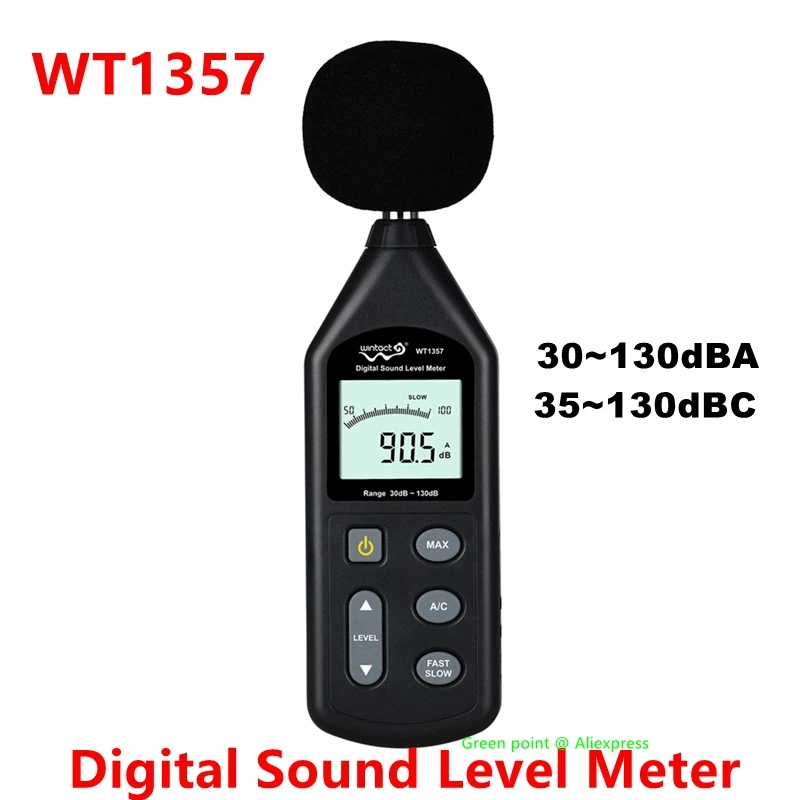 

5PCS Portable Digital Sound Level Meter WT1357 Screw Hole Design On The Back With Two Equivalent Weighted Sound Pressure Levels