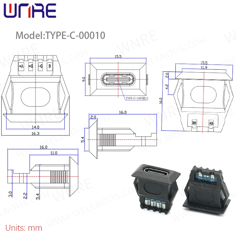

Водонепроницаемые угловые USB Type-C разъемы