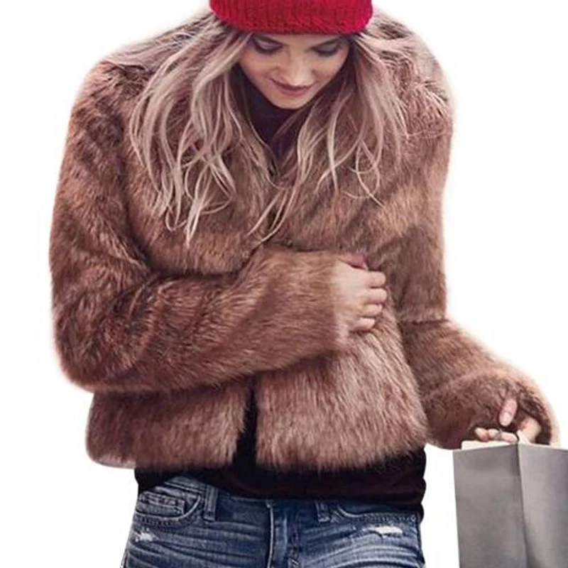 Women Long Sleeve Elegant Women's Jacket Autumn and Winter New 2023 Fashion Faux Fur Thick Warm Jacket