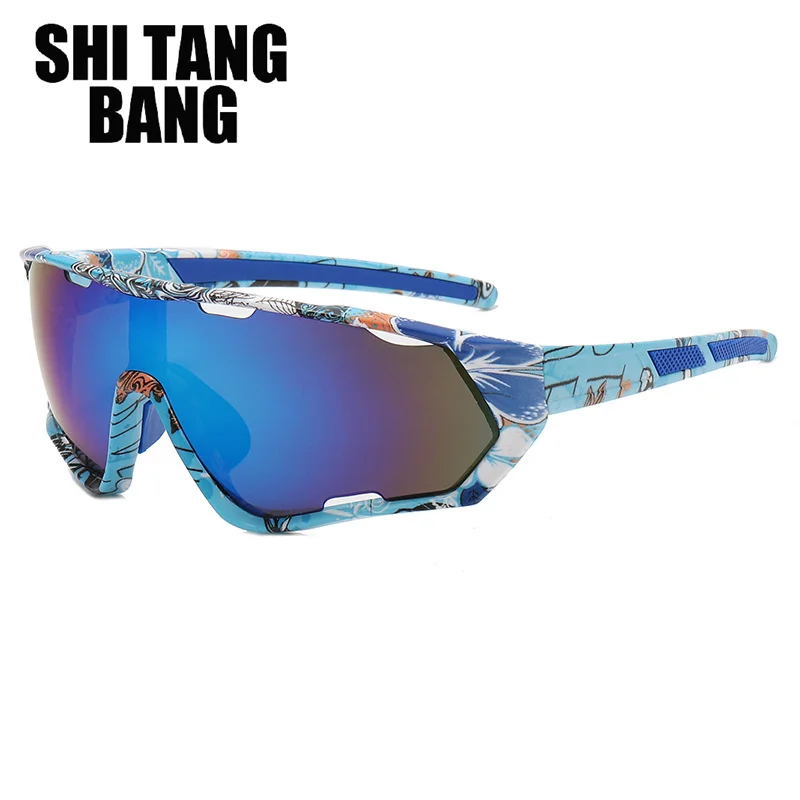 

2022 Colorful Oversized One Piece Sunglasses Men Women Brand Designer Outdoor Sports Goggles Cycling Glasses Shield Sun Glass