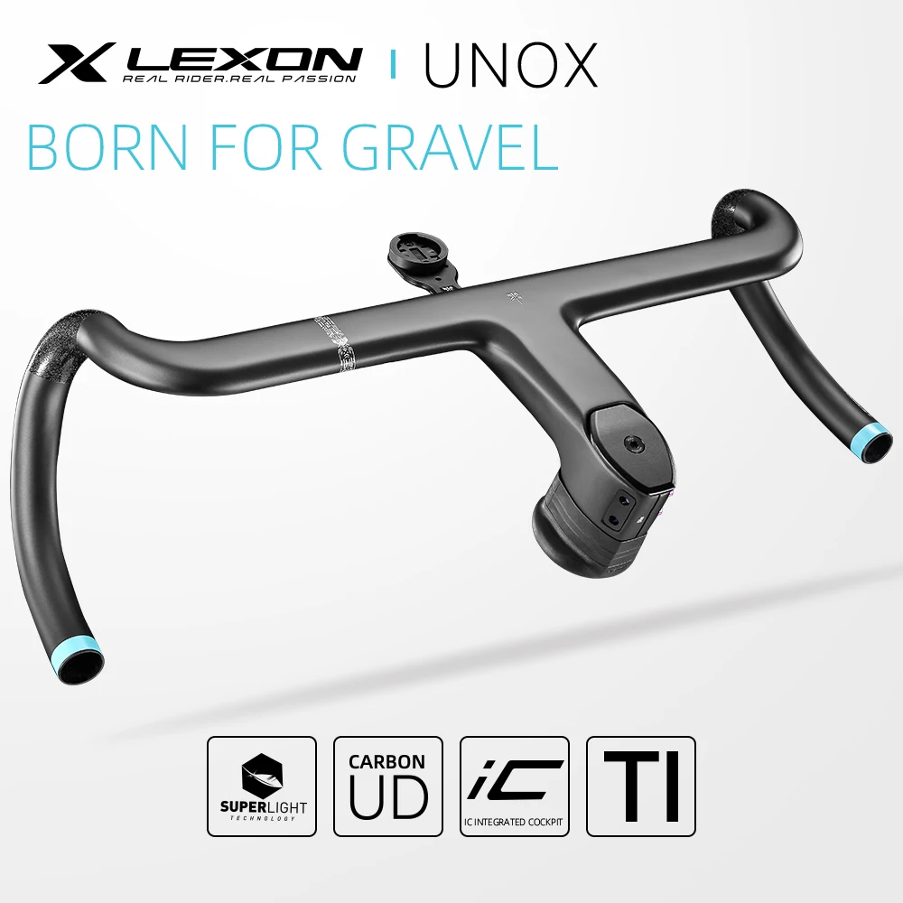 Фото LEXON UNOX Carbon Gravel, интегрированный руль для шоссейного велосипеда, 28,6 мм, гравийный велосипед, ручка T1000, гоночный изогнутый стержень, аксессуары для велосипеда №2