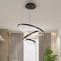 ring led pendant lights remote control dimming lamps for bedroom dining room decor cafe bar modern simple pendant chandelier