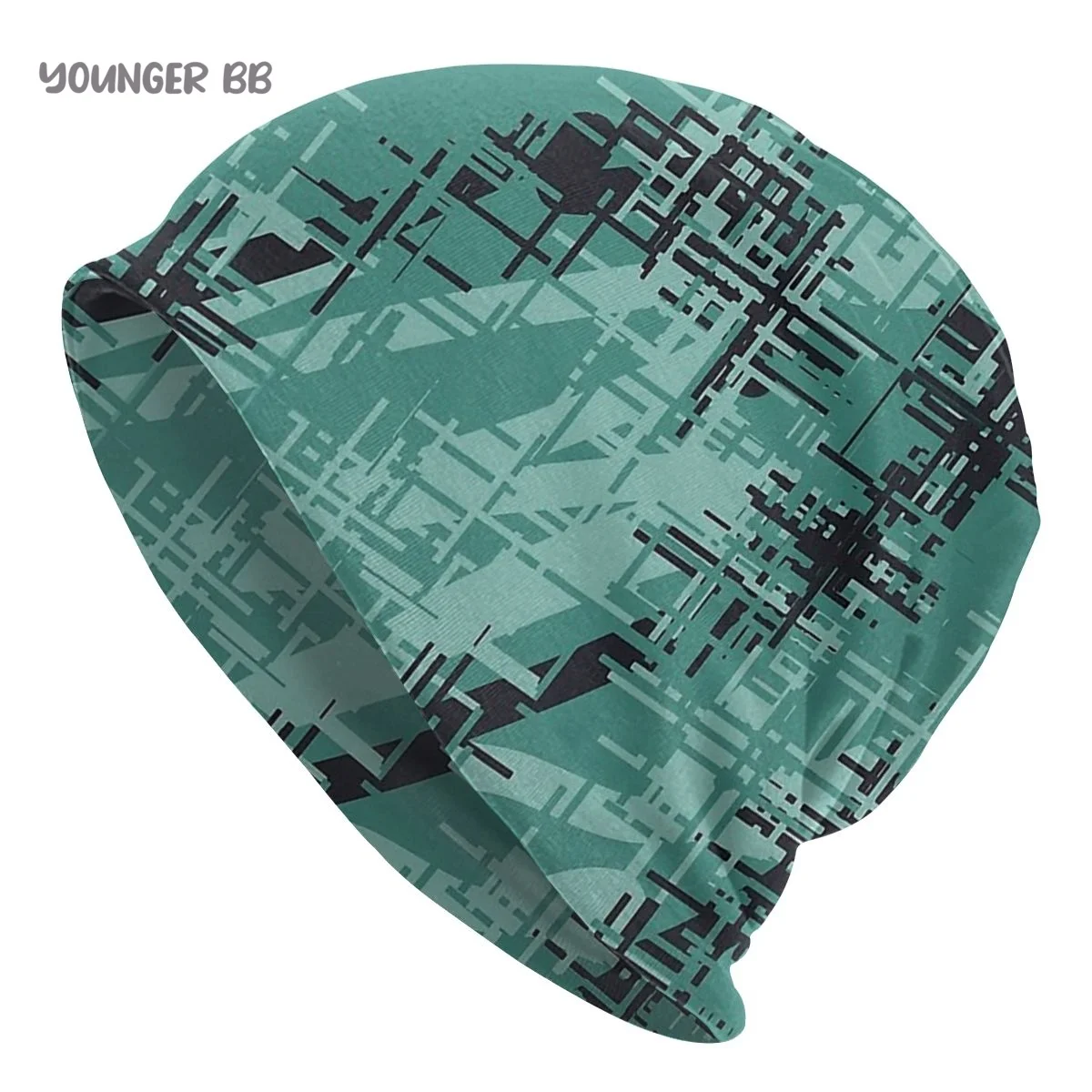 

Bonnet Hats Camouflage Men Women's Knitting Hat Cyan And Light Blue Undercover Camo Winter Warm Cap Beanies Thermal Elastic Caps