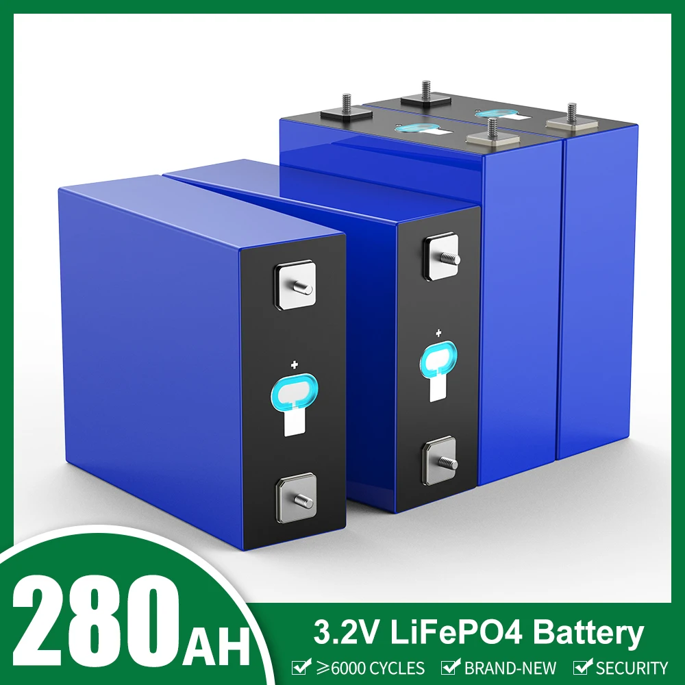 

3.2V 280AH LFP Grade A Lifepo4 Battery 4PCS Lithium Iron Phosphate Pack NEW Lifepo4 280AH Cells For RV Golf Cart Battery