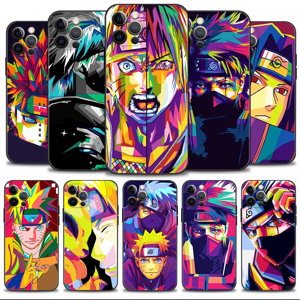 

For iPhone 13 Pro Max 11 X 12 XR 14 8 Plus 7 XS SE 5 SE2 5S SE2022 Mini 6 Cover Back Naruto Kakashi Color Art Carcasa Case