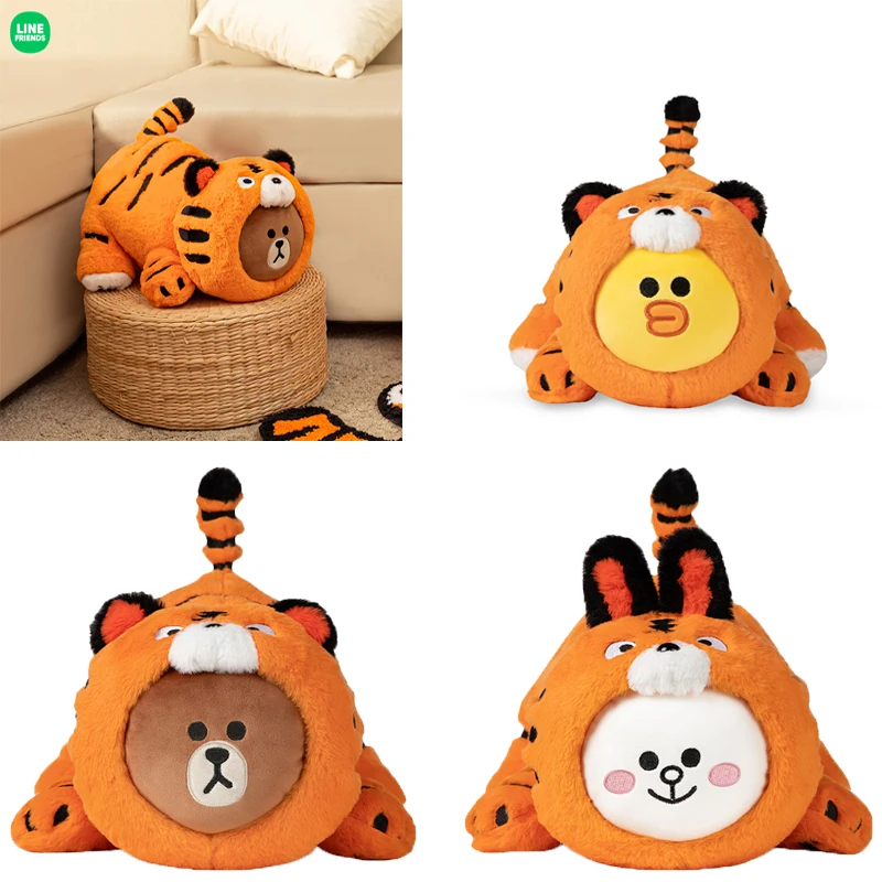 

Линия друзья 40 см, коричневый медведь, строительная аниме мультяшная плюшевая игрушка, мягкая кавайная фигурка, кукла, Подушка для сна, това...