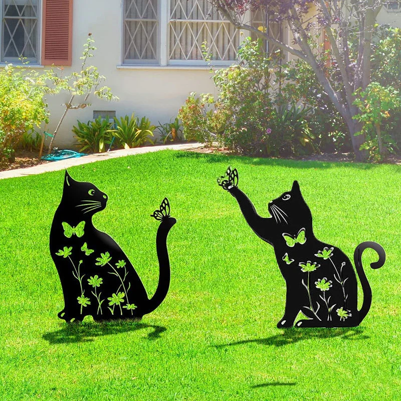 Очаровательный Садовый Кол Для Кошек Металлический Декоративный Уличный Двор