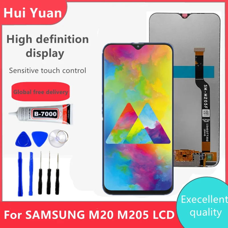 100% тест подходит для Samsung Galaxy M20 2019 SM-M205 M205F ЖК-сенсорный экран дигитайзер в сборе Замена