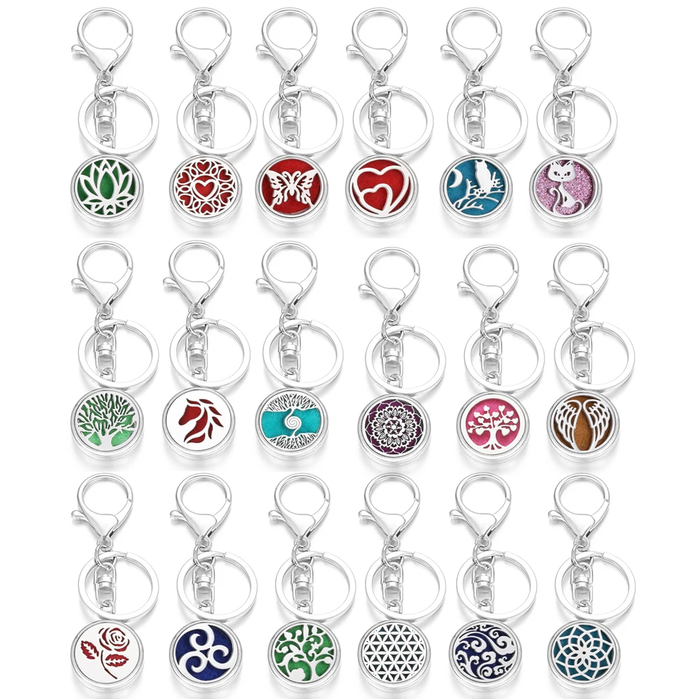 Diffuser Perfume Aromatherapy Locket Key Chain Jewelry