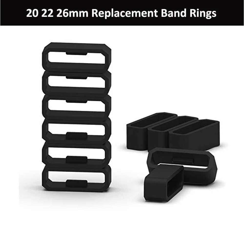 

26/22/20mm Safe Watch Band Keeper Loop Comfortable Watch Strap Keeper Holder Retainer Ring Watch Accessories Silicone Soft
