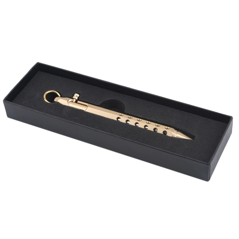 

Brass Pen Manual Machine Gun Creative Retro Hexagonal Brass Pen Signature Pen Office Stationery High-end Gift Pen