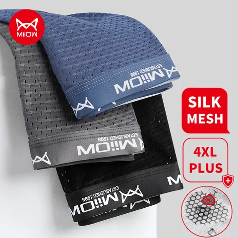 MIIOW MESH Hombres BoxerShort Ice Silk Boxer Boxer