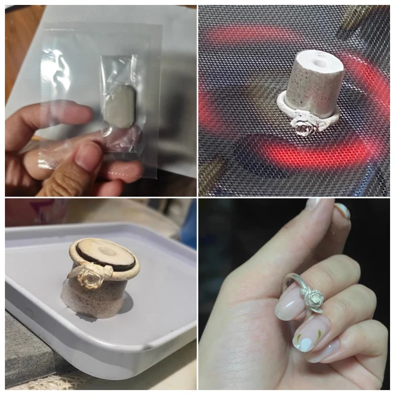 Фото Серебряная глина для изготовления ювелирных изделий 5г/10г: DIY набор для творчества, создания парных колец, подвесок для ожерелий, браслетов №2