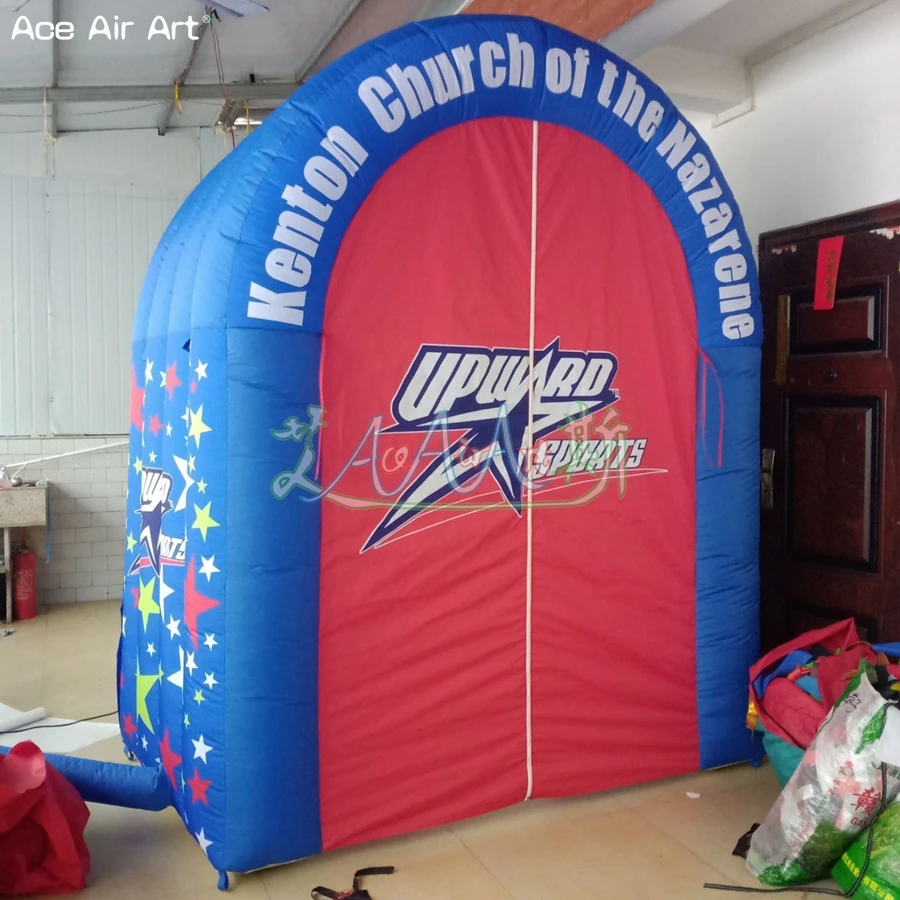 

2022 Portable And Durable Design Mini Inflatable Entrance Archway Tunnel Tent With Curtains For Children Sports Game