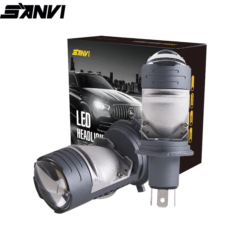 SANVI MINI H4 Bi светодиодный проектор с линзой фара 104 Вт 6000 К мотоциклетная дальнего и