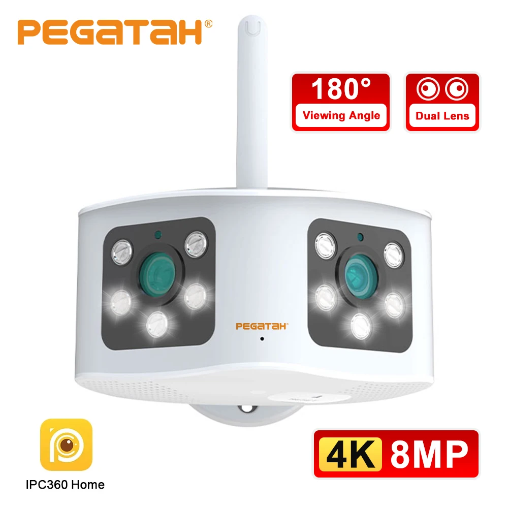 

IP-камера видеонаблюдения с двойным объективом, 6 МП, 8 Мп, 180 °