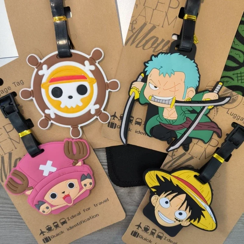 Фото Бирка для багажа «Аниме One Piece»: милые мультяшные персонажи Чоппер, Луффи, Зоро. Этикетка для чемодана, защита от потери, бирка для посадочного талона, для дорожной сумки. №2