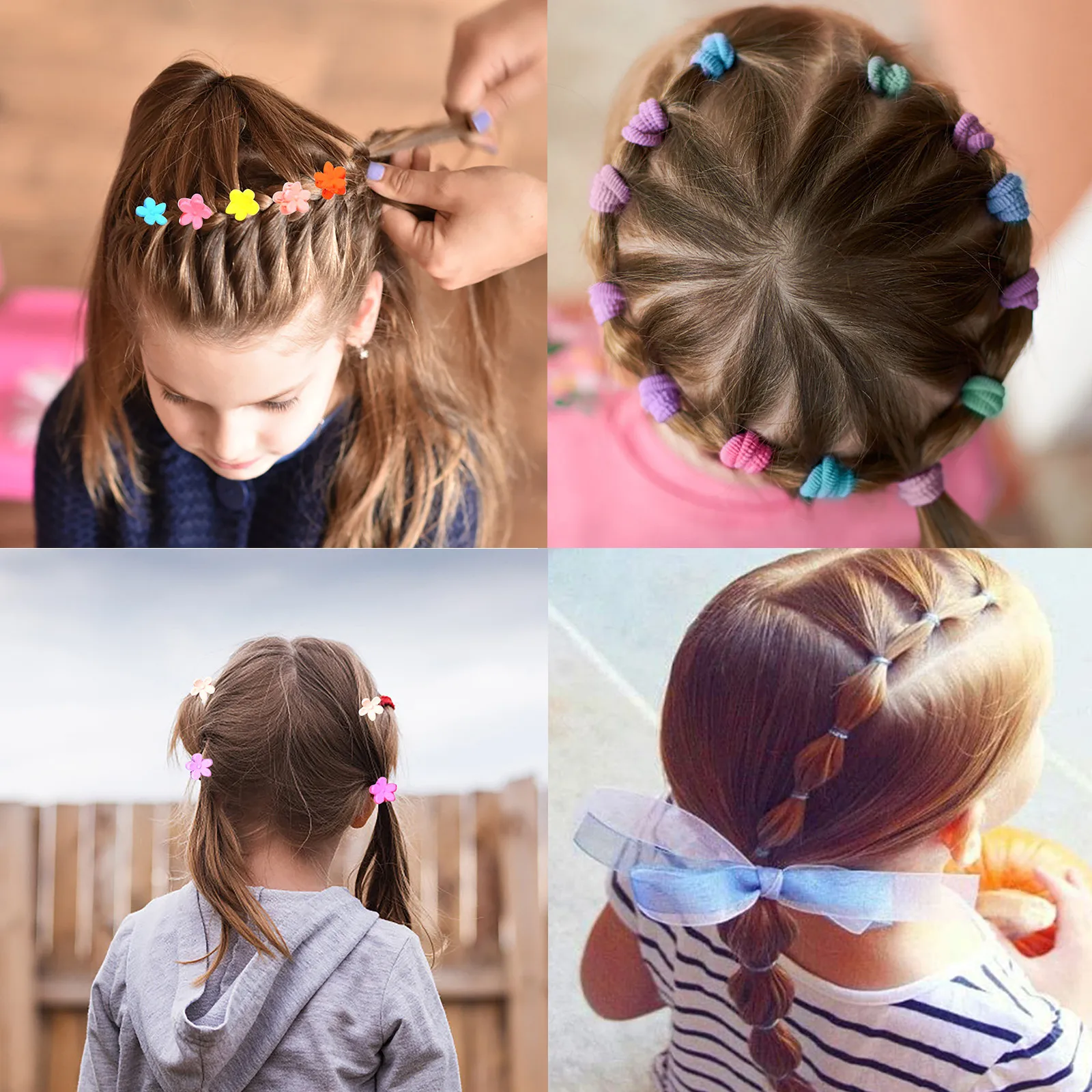 

130/240/500/ 780 Girls Colorful Hair Bands Set Elastic Rubber Accessories Children Ponytail Holder Scrunchies Baby Cute Headband