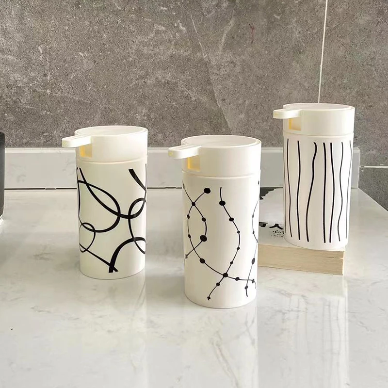 

330ml Printing Soap Dispenser Plastic Lotion Shampoo Shower Gel Bottle Bathroom Accessories for Home Decoration