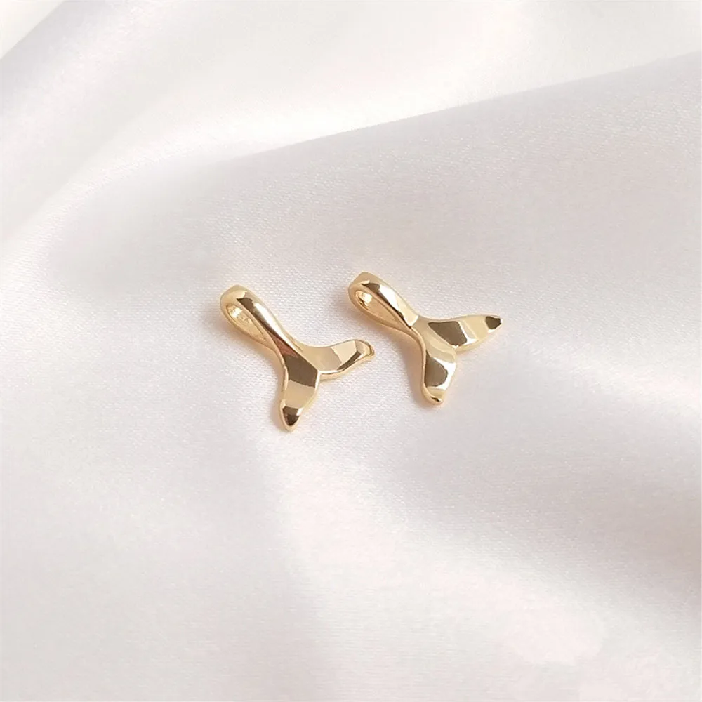 

14K Gold Filled Plated Whale Mermaid Tail Pendant DIY hand bracelet Clavicle necklace earrings pendant accessories
