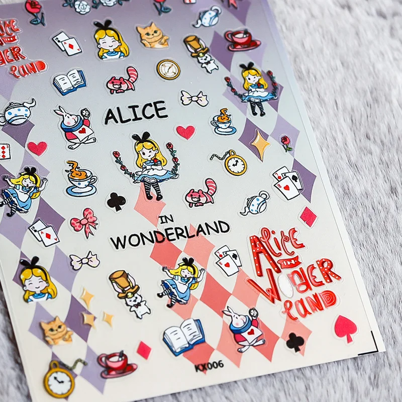 

Cartoon Cute Disney Princess 5D Adhesive Sticker Nail Decal Nail Art Decoration Laser Embossed Mickey Nail Sticker Nail Parts