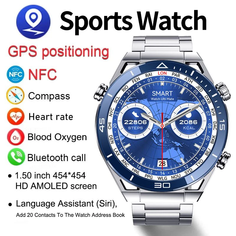 

2023 NFC ECG+PPG Bluetooth Call Smartwatch Compass Motion Tracking Bracelet Fitness Smart Watch Men Watches Ultimate For Huawei