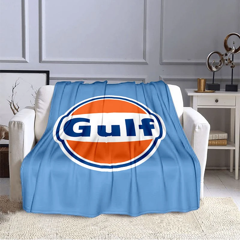 

GULF motorcycle logo printed fashionable blanket, soft and comfortable warm blanket, travel, home bed sofa cover blanket, gift