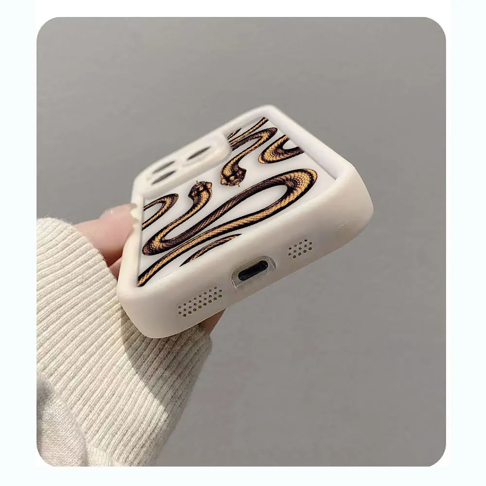 Золотой черный фиолетовый чехол со змеиным рисунком для телефона VIVO V23 V23E V25 V27 V27E