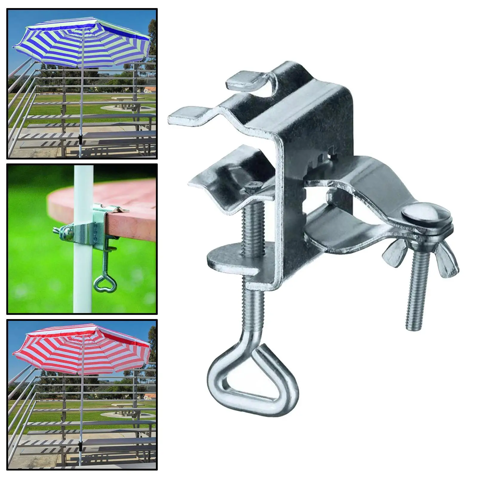 

Courtyard Parasol Stand Portable Garden Beach Balcony Umbrella Holder Clip Outdoor Patio Clamp Stable Holder Fixed Bracket