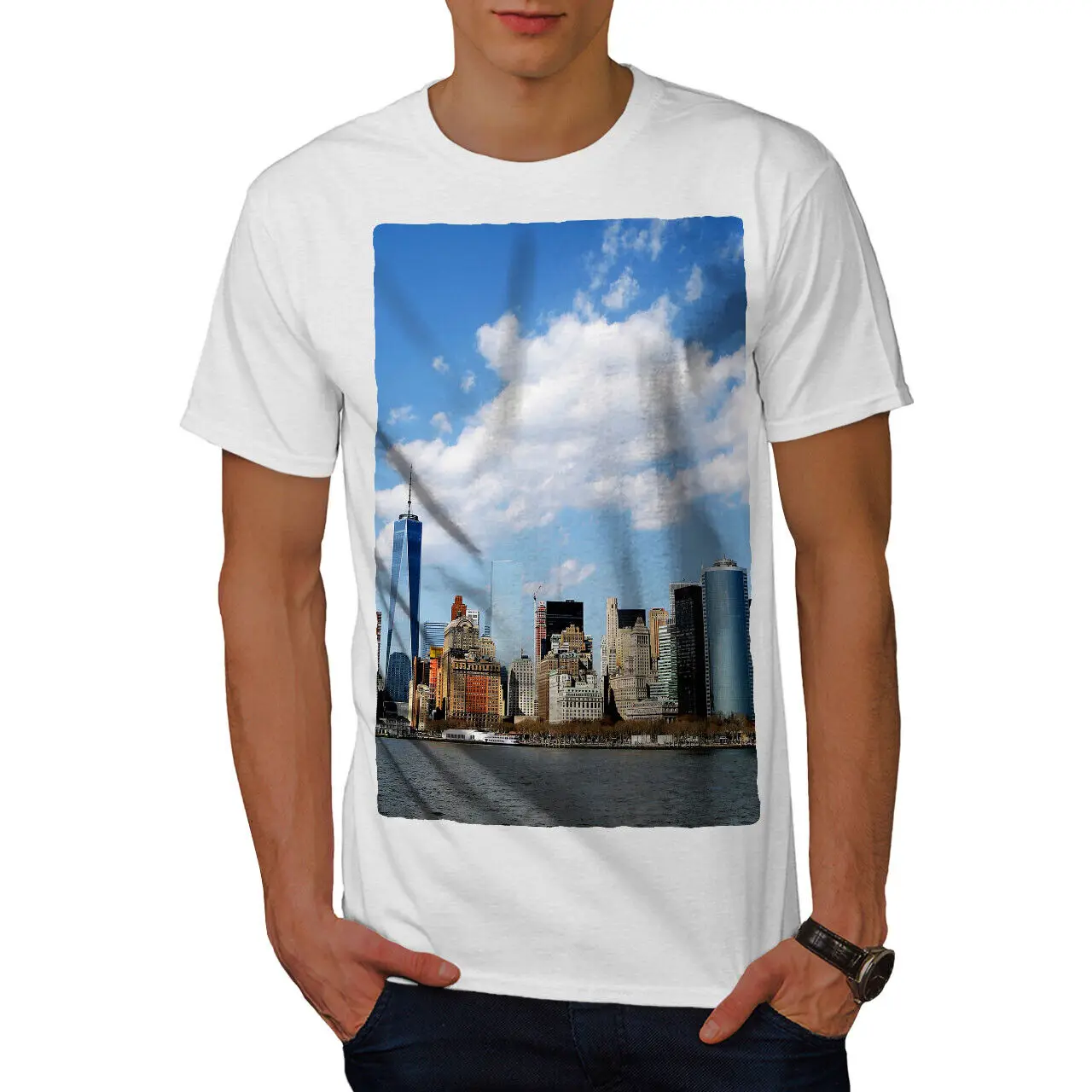 Мужская футболка с городским мегаполисом из США