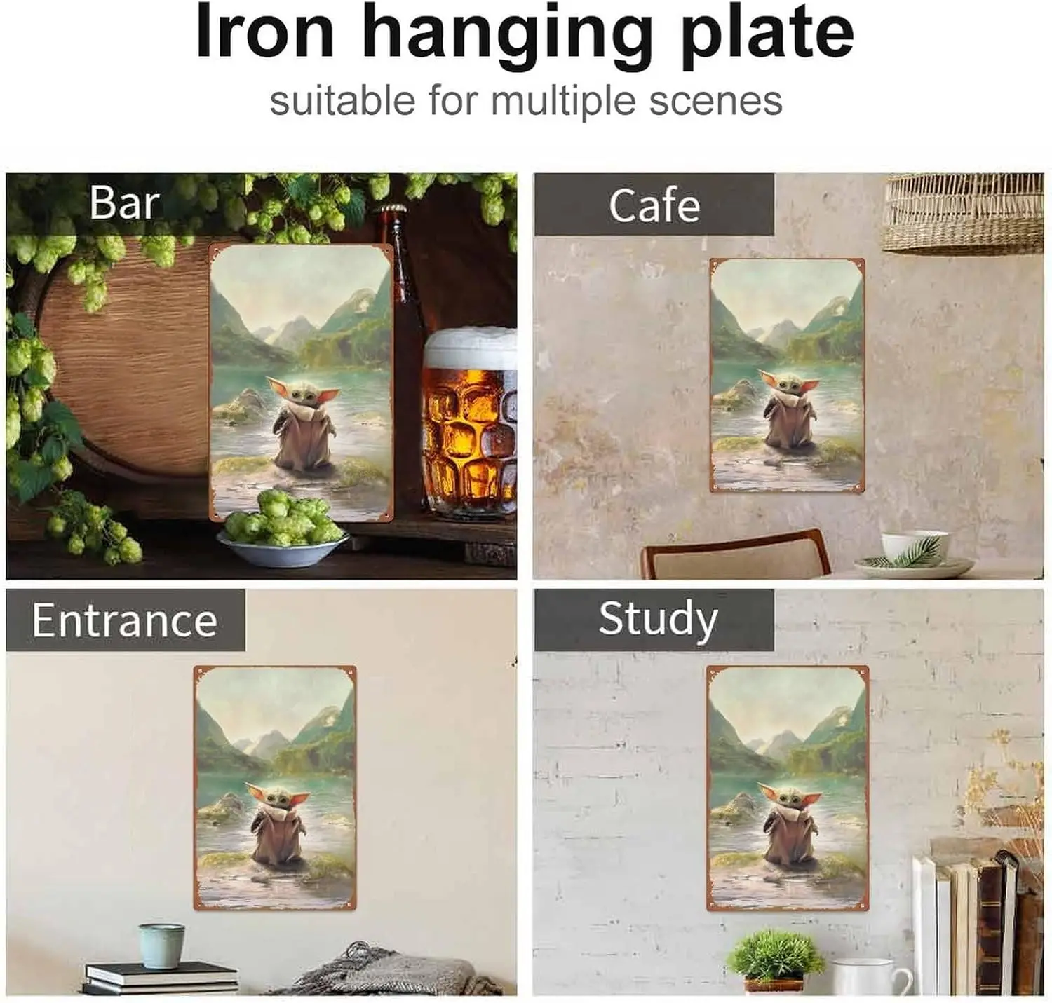 Постеры Grogu с комиксами жестяные знаки металлические банки для ретро-фильмов