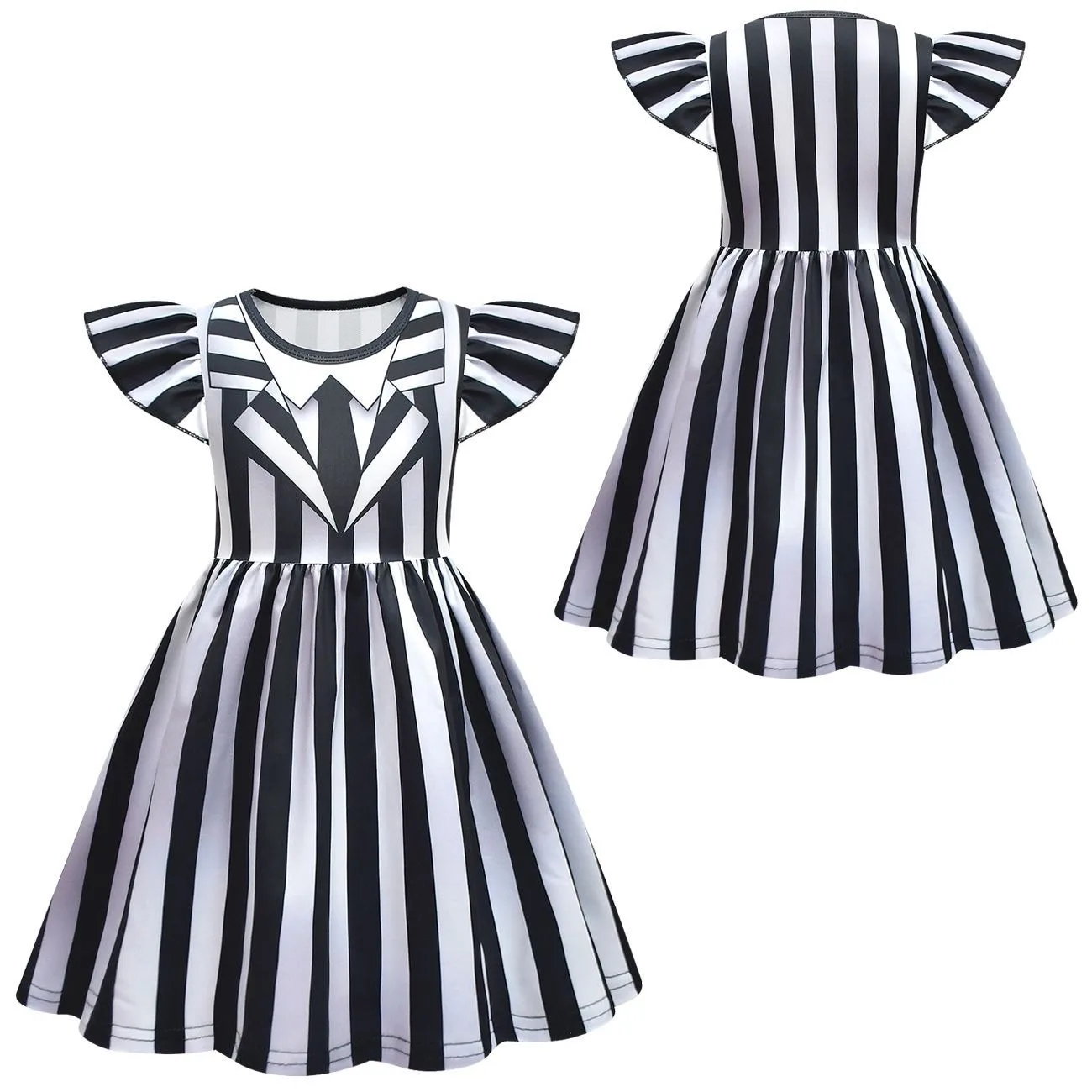 Детский костюм B-Beetlejuice 2 Underworld Mage BBeetleJuiceS карнавальный для девочек черно-белое