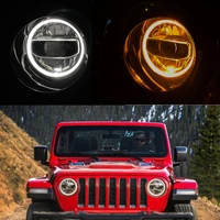 9inch led projector headlights with white halo amber turn signal lights 90w for jeep wrangler jl 2018 jl1092