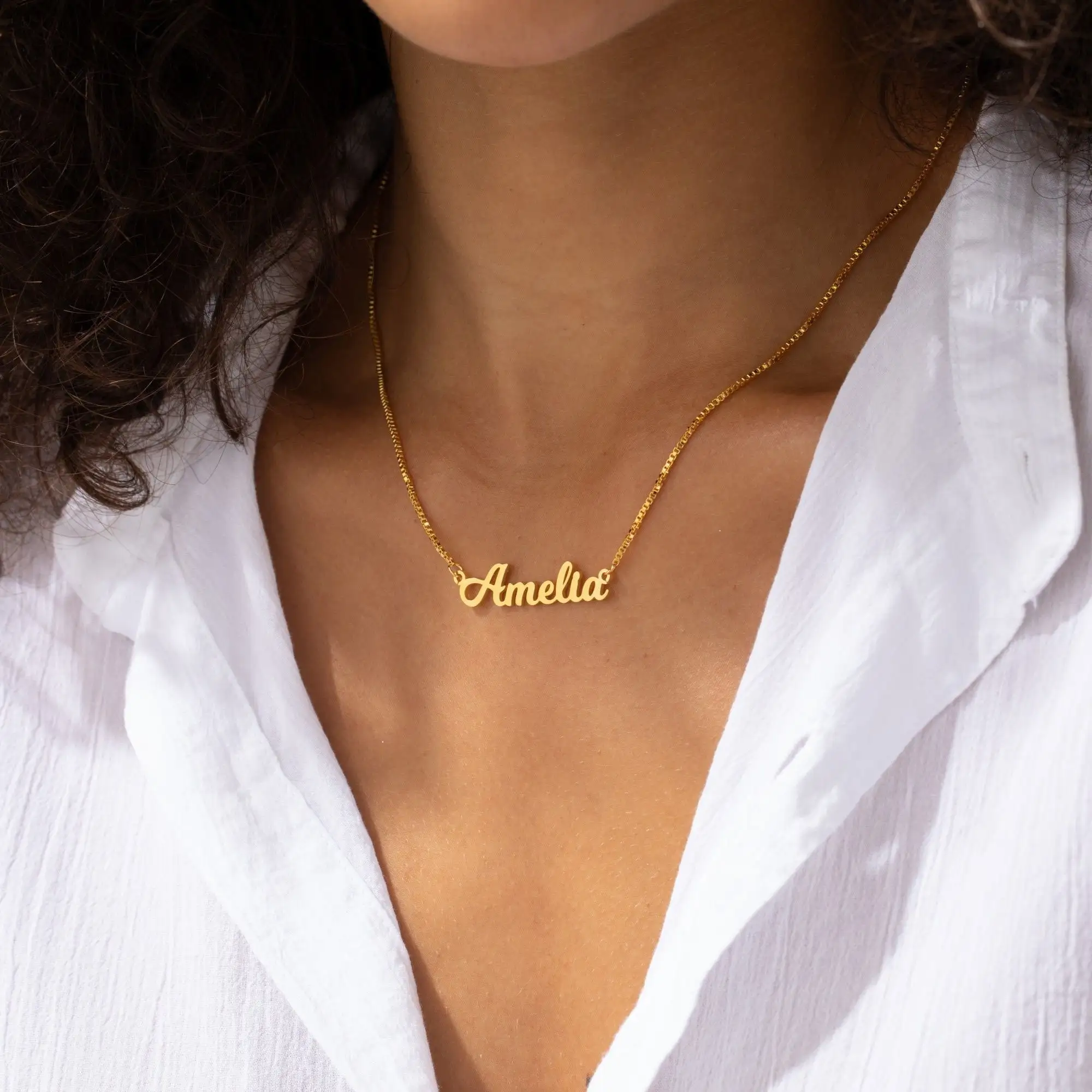 

Женское Ожерелье из нержавеющей стали VishowCo, цепочки в золотой коробке, персонализированный подарок на день рождения для мамы