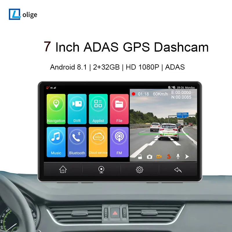 

7Inch Android 8.1 GPS Navigation 4G Dash Cam CAR Rearview mirror ADAS Bluetooth Car black box Camera Recorder Car DVRs 24 H Park