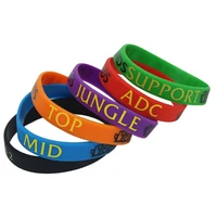 6pcs game sports letters bracelet silicone bracelet wristband with adc jungle mid support top printed band sh001