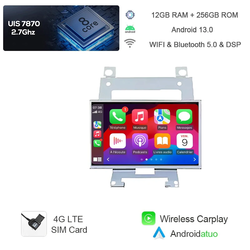 

7-дюймовый 12 ГБ автомобильный радиоприемник Android для Land Rover Freelander 2 2007-2015 GPS-навигация Carplay автомобильный мультимедийный плеер Bluetooth Wi-Fi